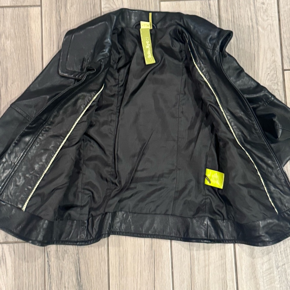 Soia & Kyo Black Leather Jacket | Petite Small - Picture 3 of 6